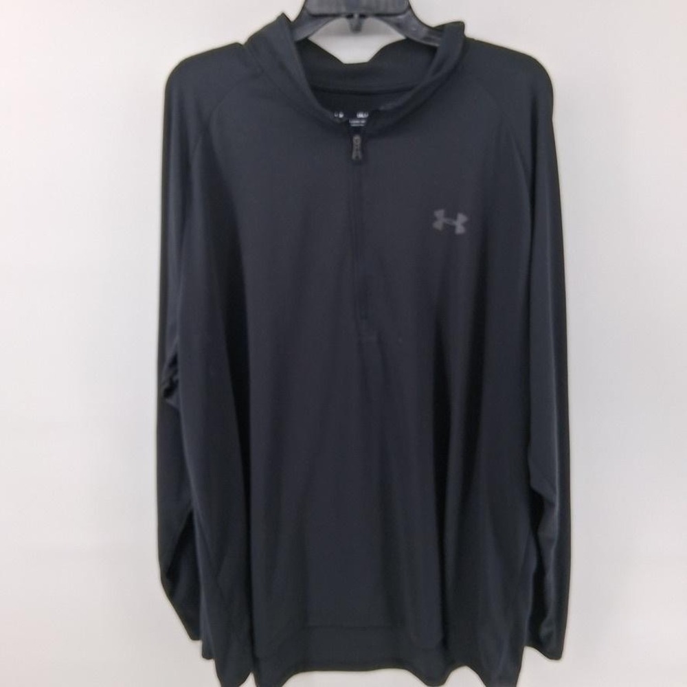 Under Armour Pullover Mens 3XL Black 1/4 Zip Mock Neck Long Sleeve Training Top